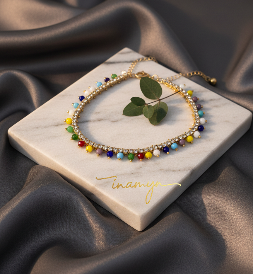 Premium Crystal Beaded Anklet