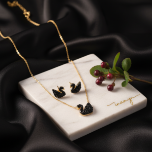 Graceful Black Swan Jewelry Set