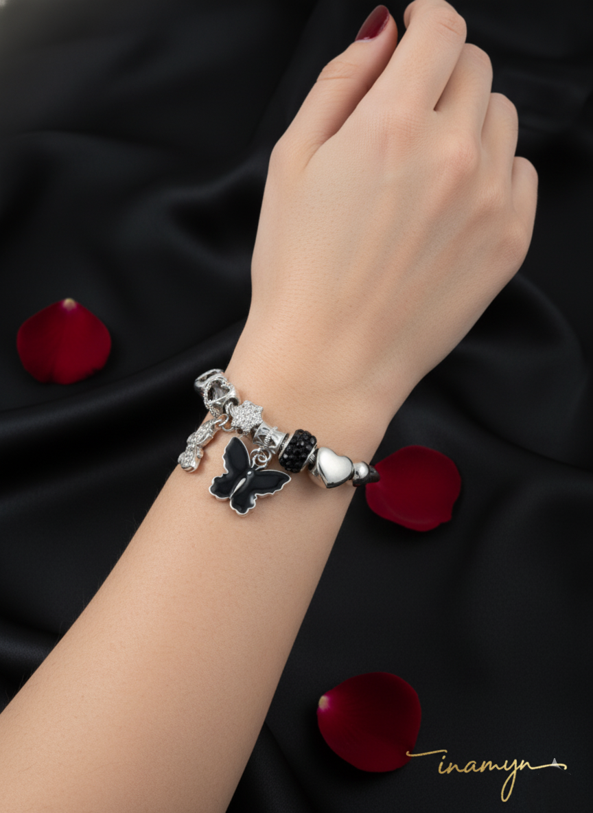 Silver Butterfly Charm Bracelet