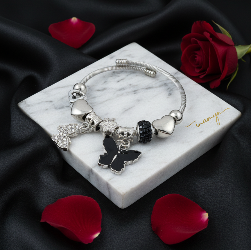 Silver Butterfly Charm Bracelet