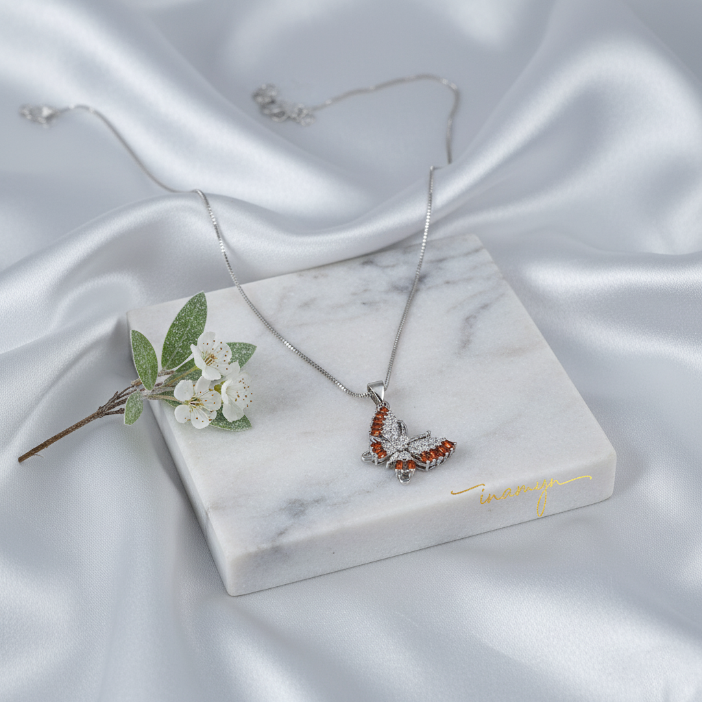 Whimsical Butterfly Crystal Necklace