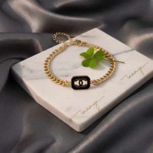 Iconic Noir Gold Chain Bracelet