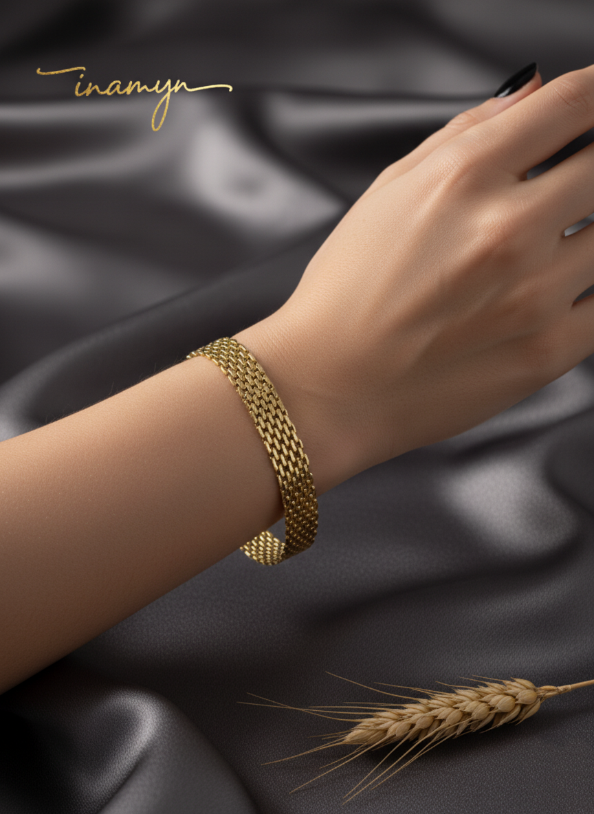 Gold Mesh Chain Bracelet