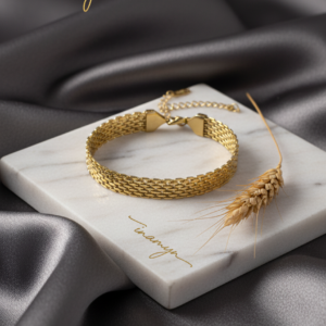 Gold Mesh Chain Bracelet