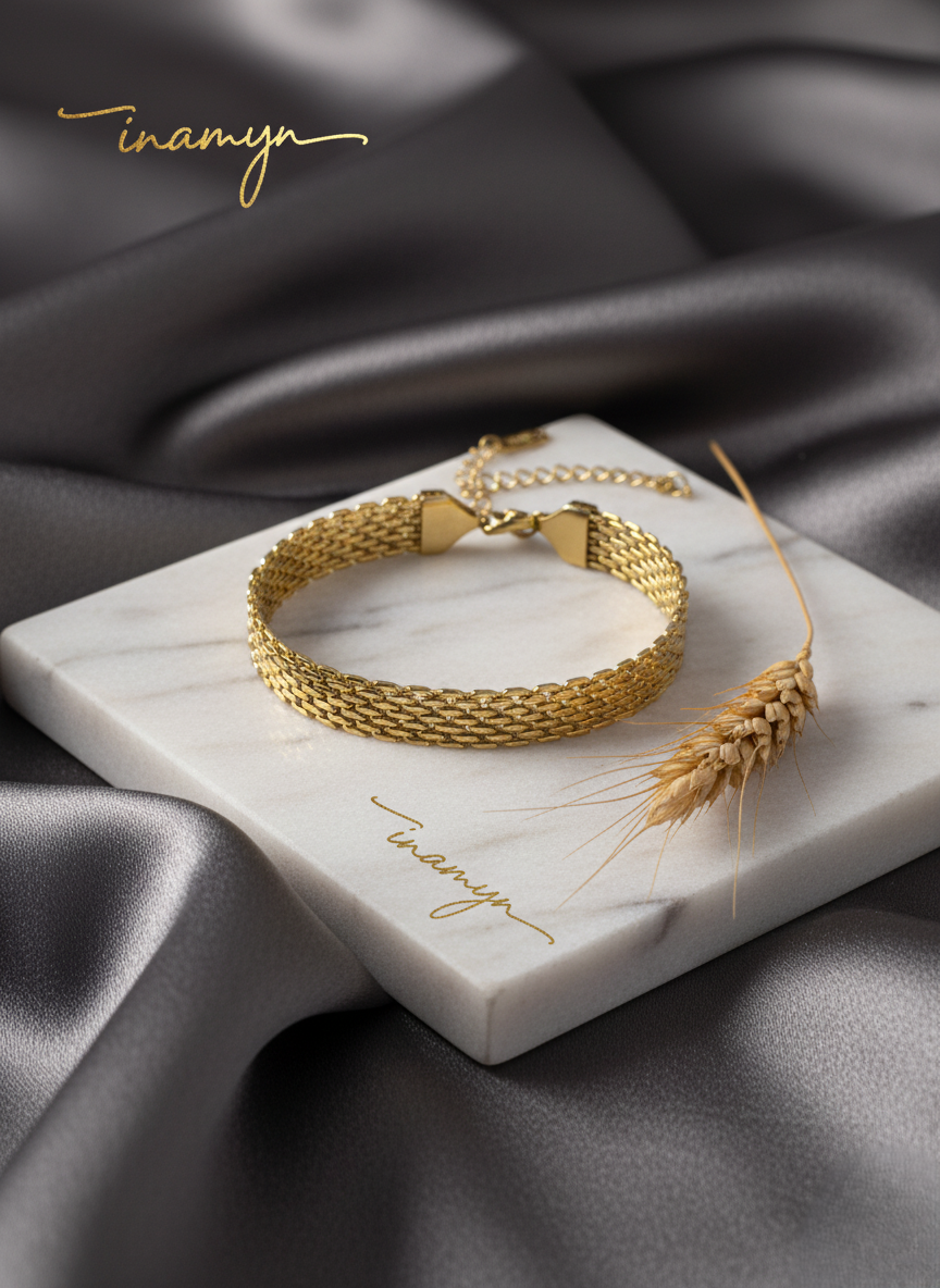 Gold Mesh Chain Bracelet