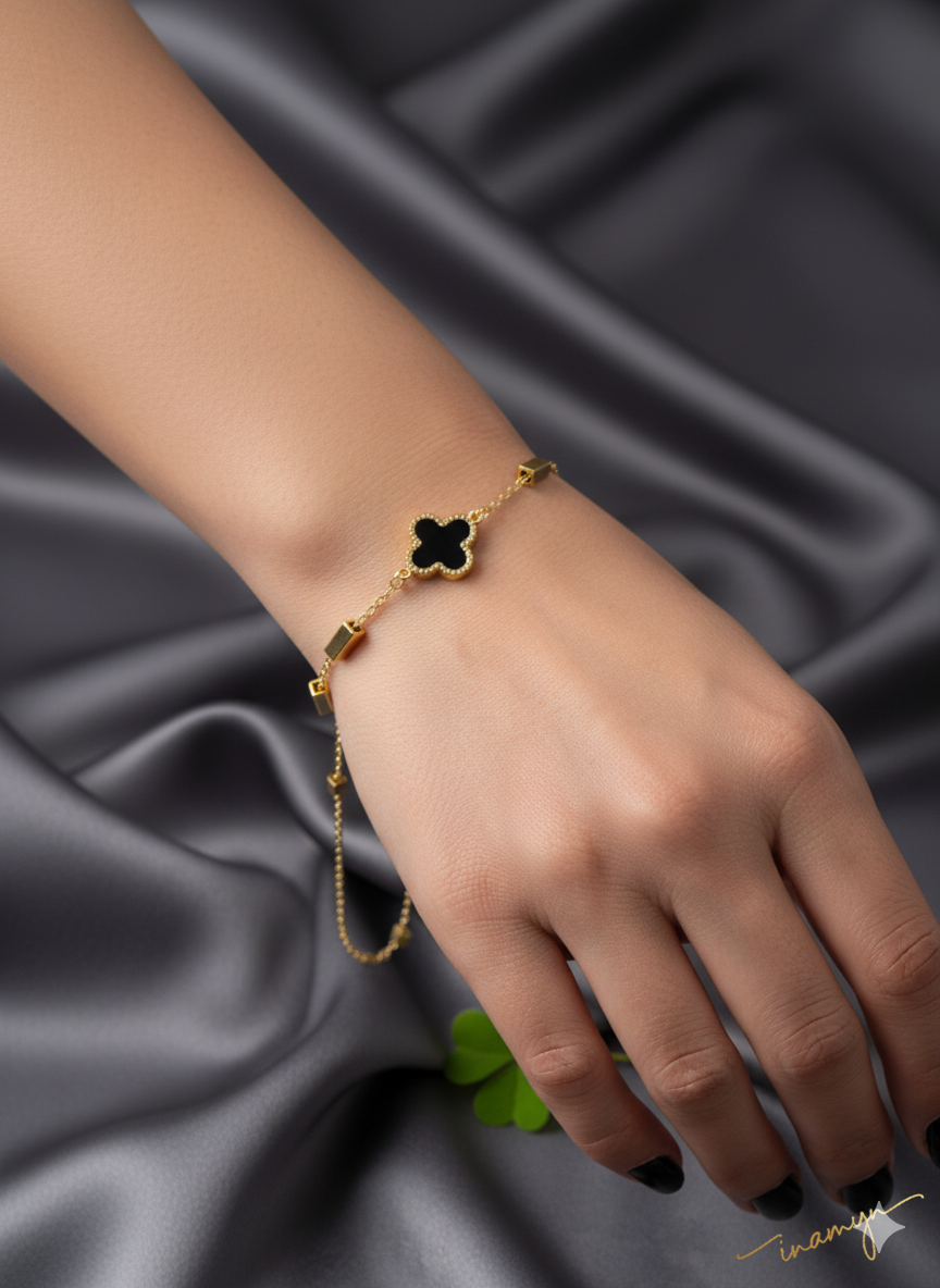 Golden Clover Charm Bracelet