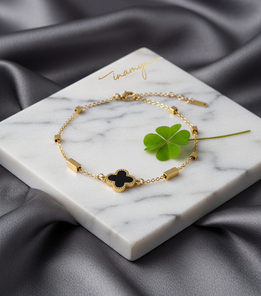 Golden Clover Charm Bracelet