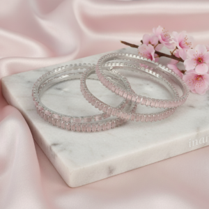 Blush Elegance Crystal Bangle Set