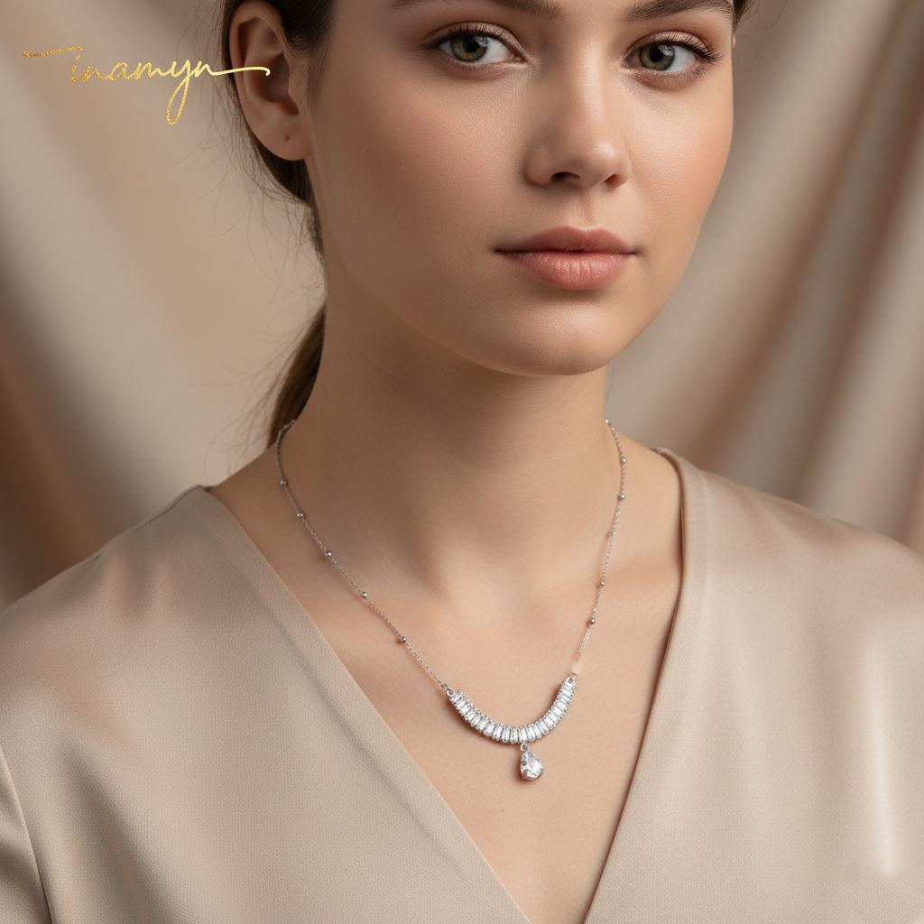 Celestial Crystal Arc Necklace