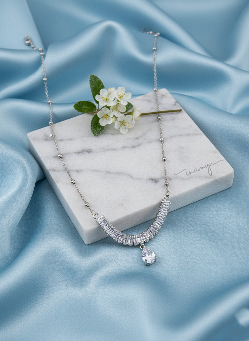 Celestial Crystal Arc Necklace