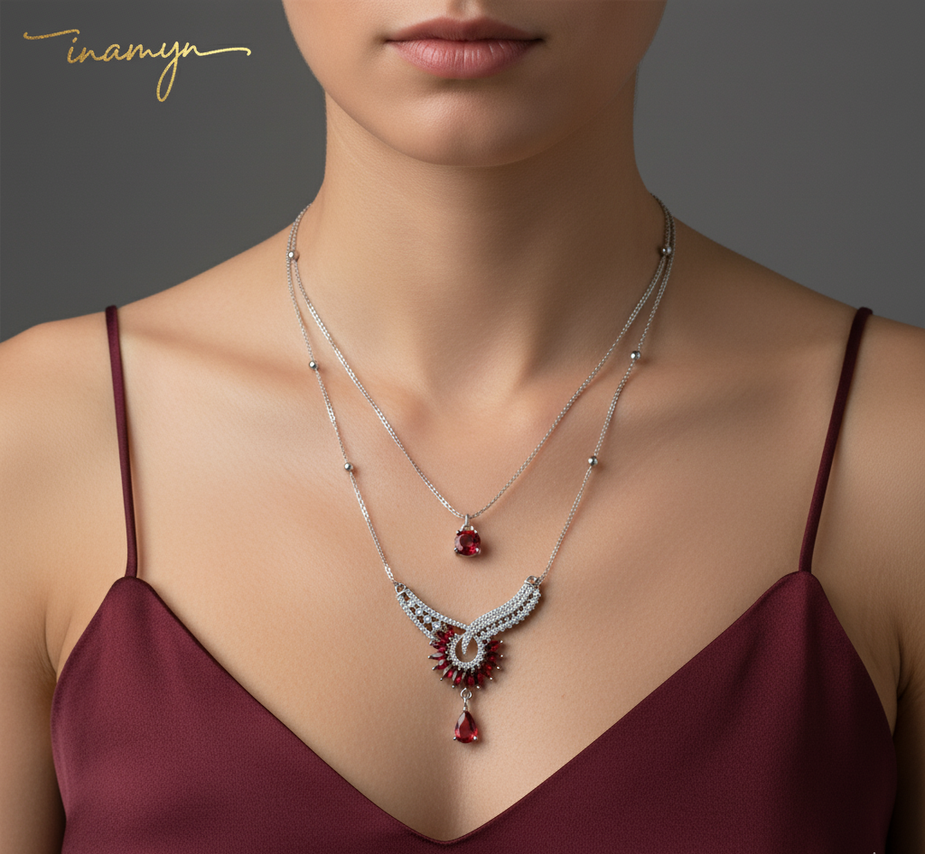 Regal Ruby Layered Crystal Set