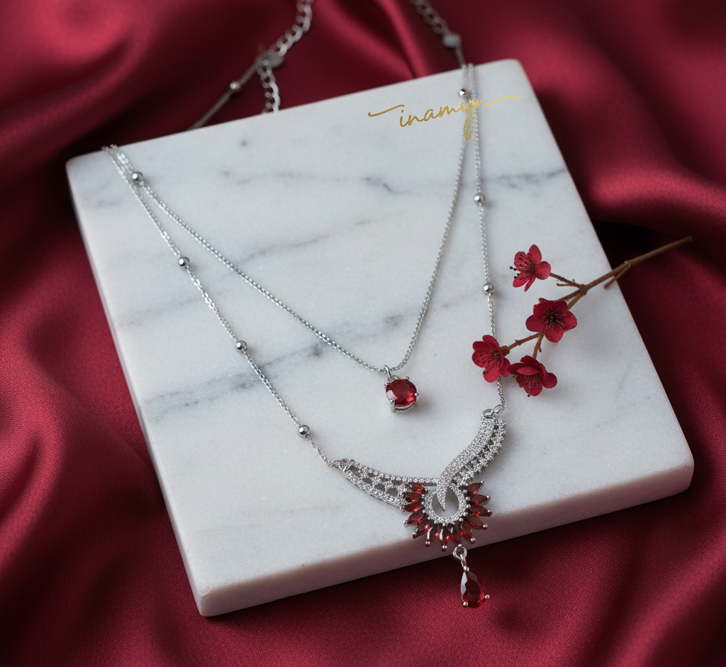Regal Ruby Layered Crystal Set