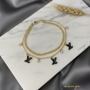 Gold Monogram Cuff Bangle