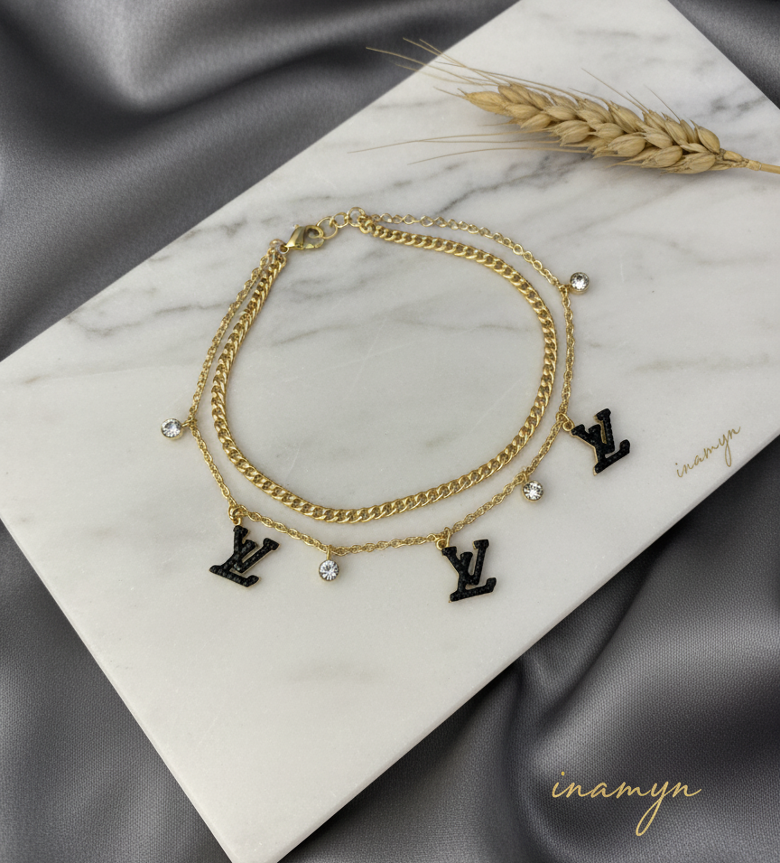 Gold Monogram Cuff Bangle