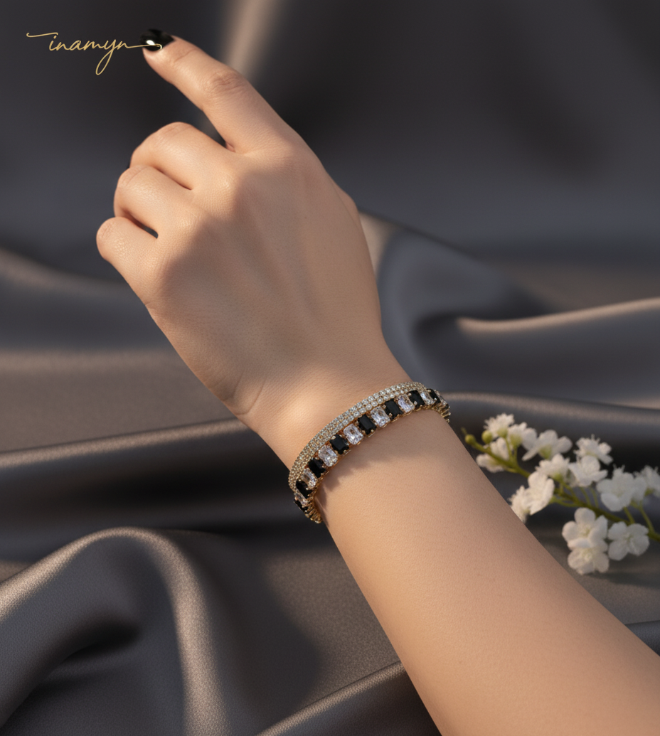 Contrast Elegance Dual-Band Bangle