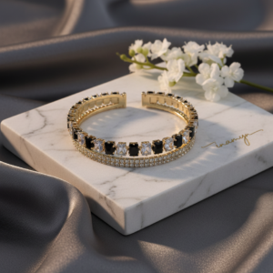 Contrast Elegance Dual-Band Bangle