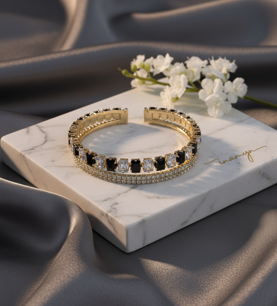 Contrast Elegance Dual-Band Bangle