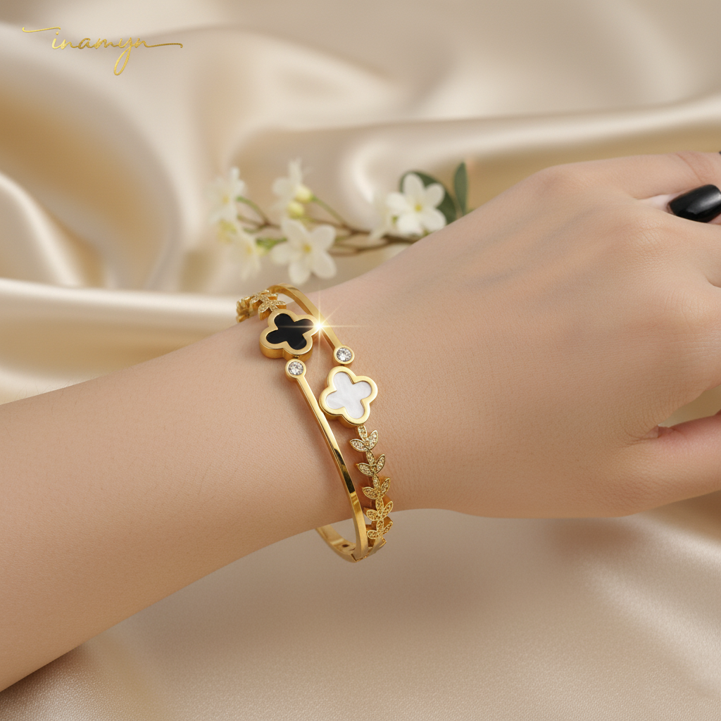 Eternal Luck Dual-Clover Bangle