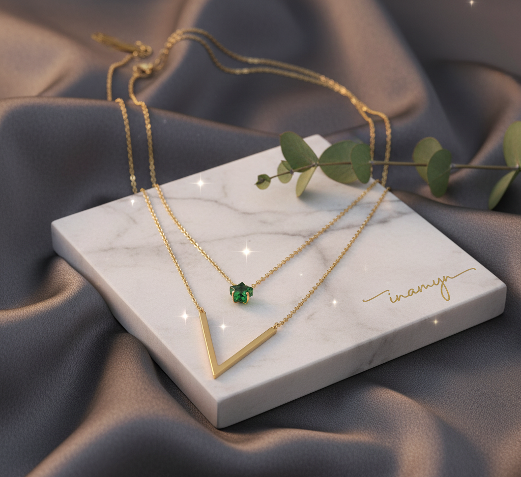 Gold-Plated Layered Star Necklace Set