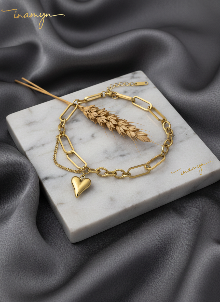 Golden Heart Minimalist Bracelet
