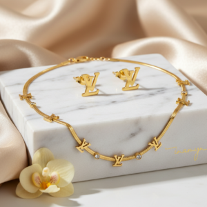 Gold Monogram Serpent Chain Choker