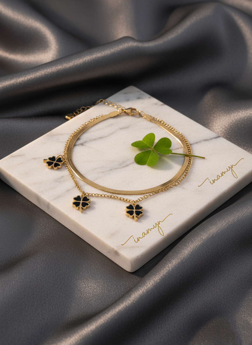 Evergreen Layered Clover Bracelet