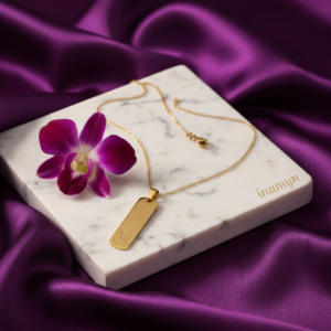 Gold-Plated Designer-Inspired Tag Necklace