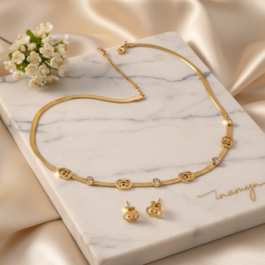 Gold-Plated Serpent Chain Choker Set