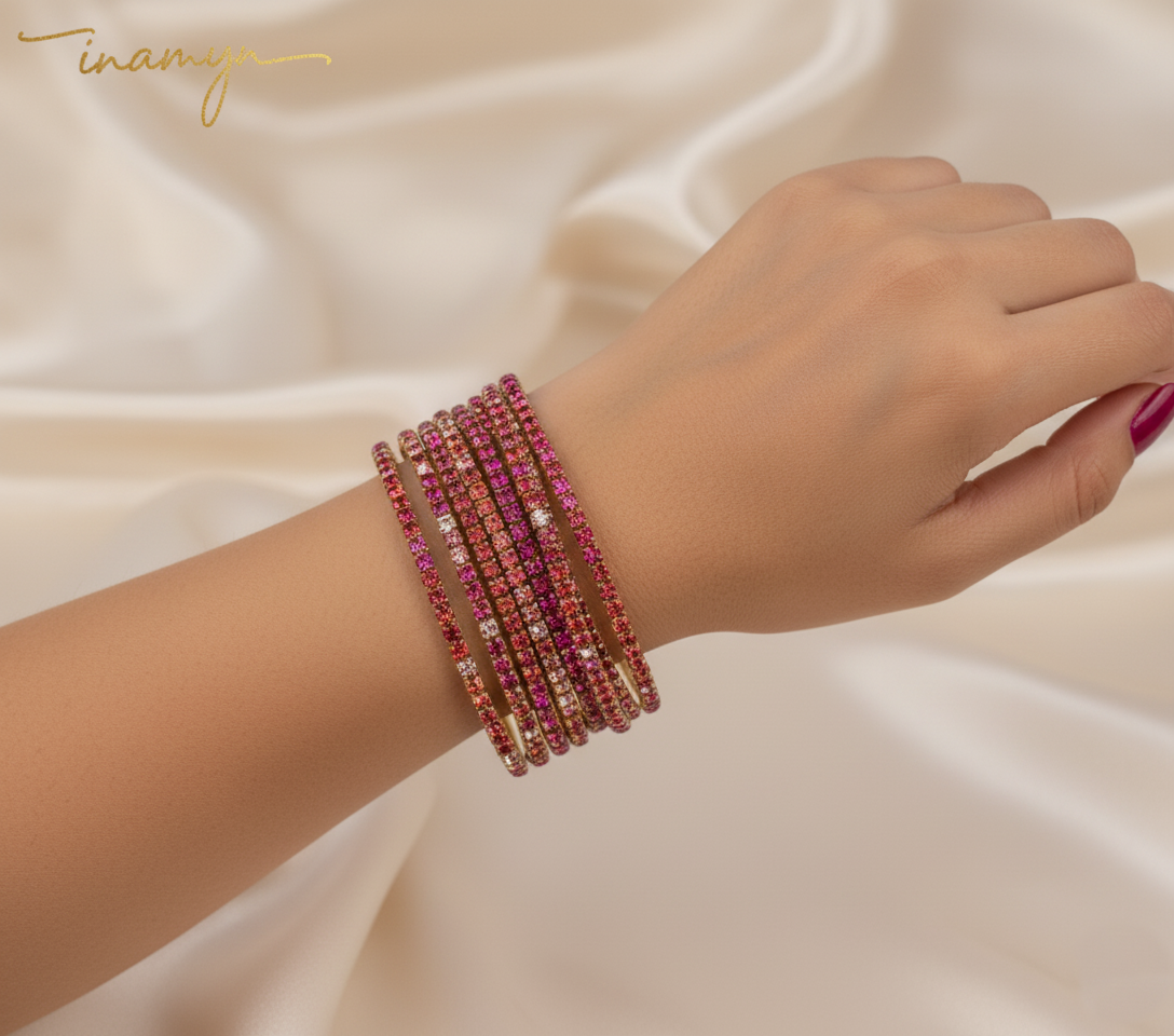 Chroma Luxe Multicolored Bangle Set