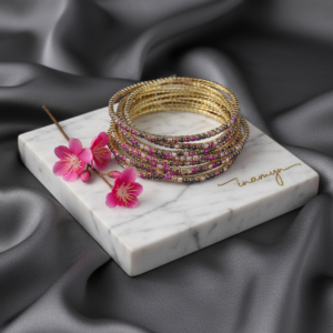 Rainbow Radiance Crystal Bangle Set