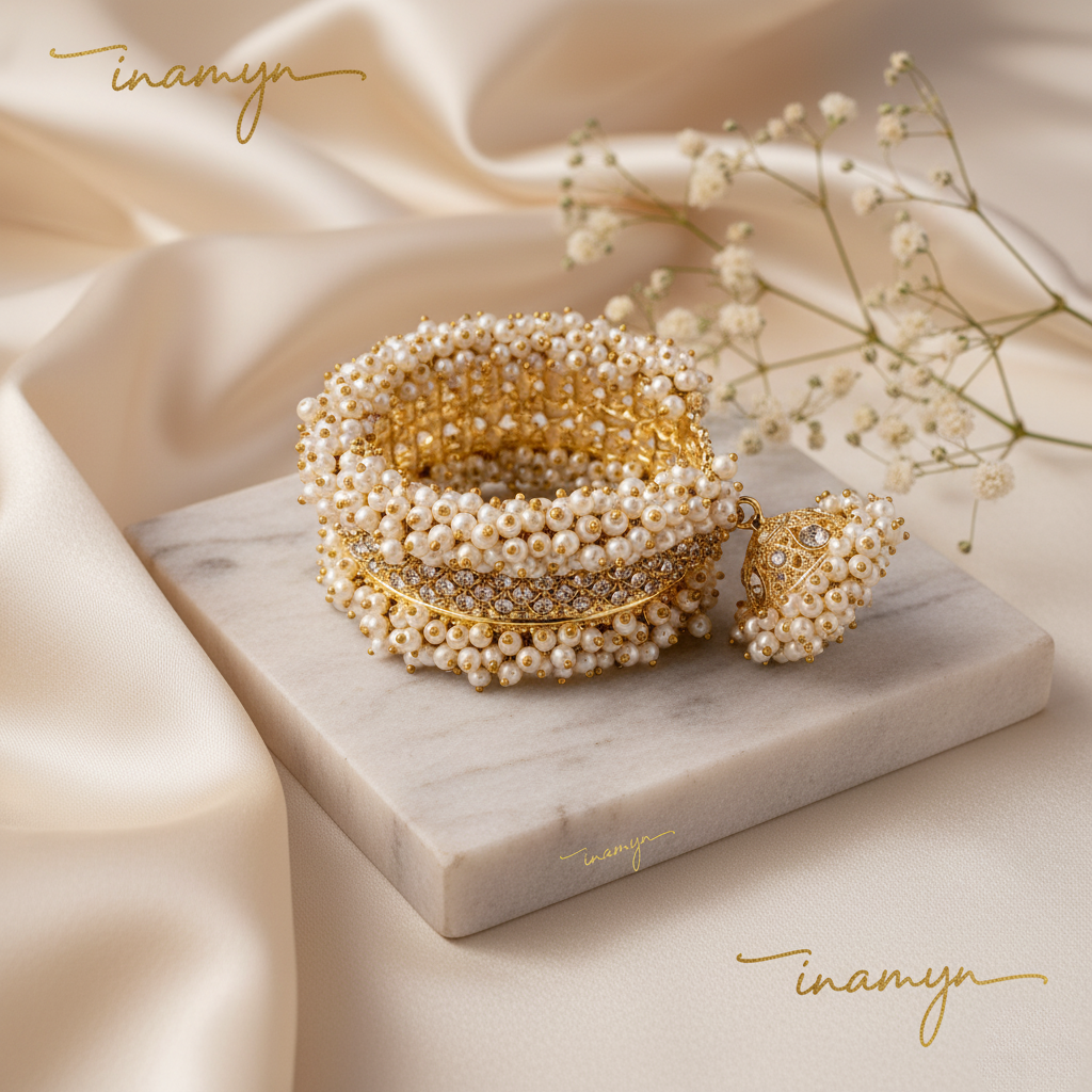 Majestic Pearl & Crystal Kangan
