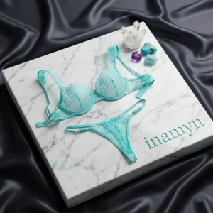 Turquoise Floral Lace Lingerie Set