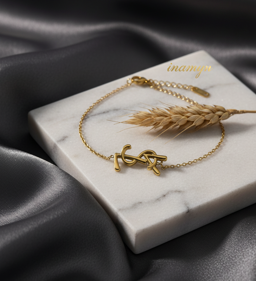 Signature Monogram Gold Link Bracelet