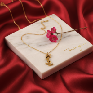Gold-Plated Designer-Inspired Monogram Necklace