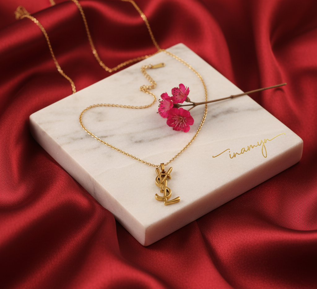 Gold-Plated Designer-Inspired Monogram Necklace