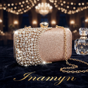 Rose Gold Crystal Party Clutch