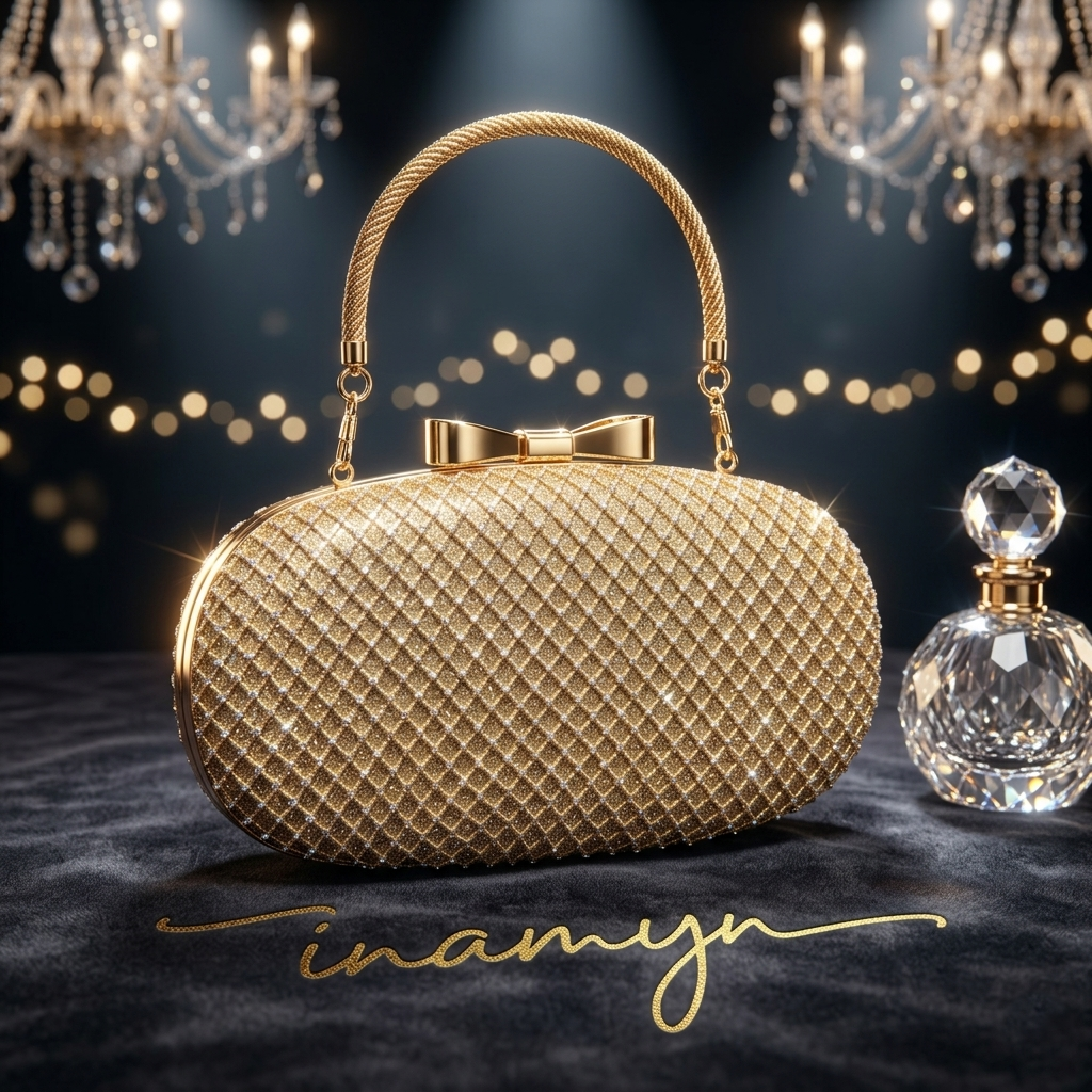 Champagne Gold Crystal Party Clutch