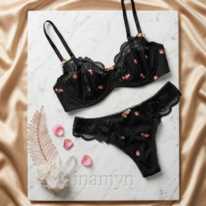 Black Ribbed Lingerie Set
