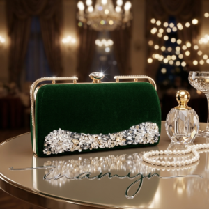 Rose Gold Crystal Mesh Party Clutch