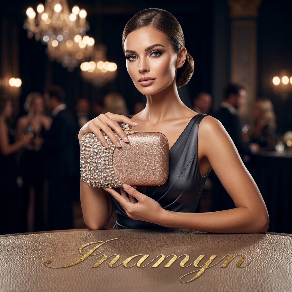Rose Gold Crystal Party Clutch