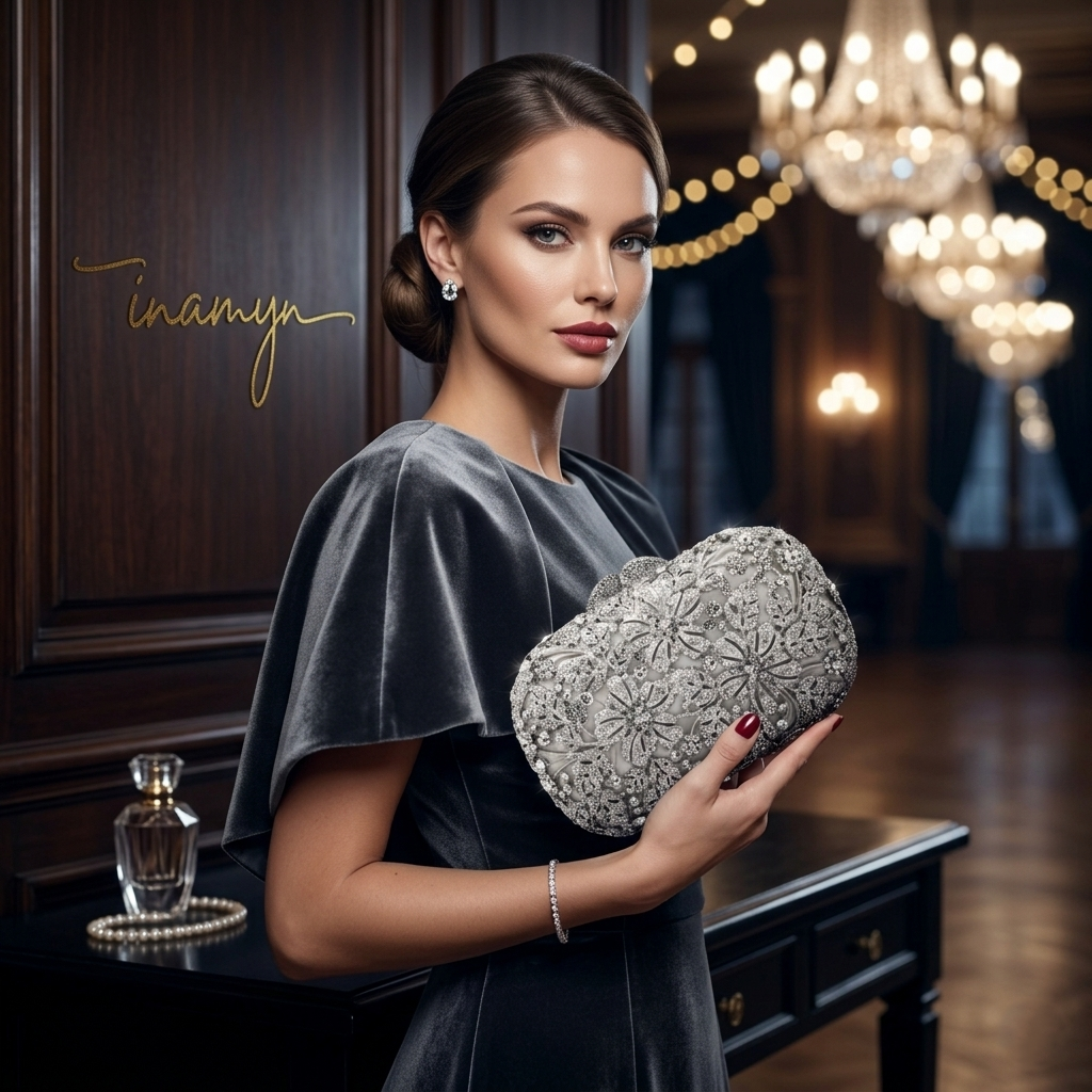 Gold Crystal Square Party Clutch