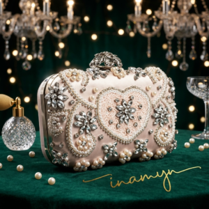 Gold Cylinder Crystal Party Clutch